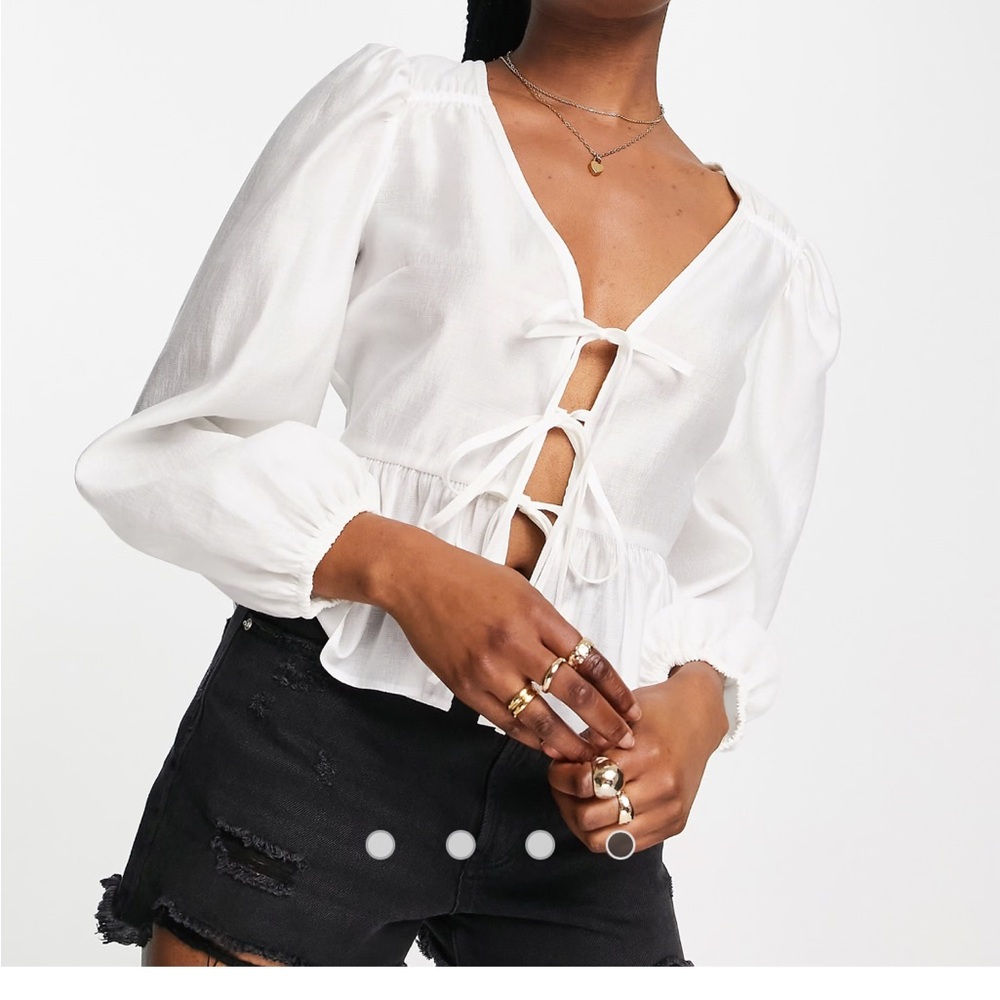 Topshop tie front blouse